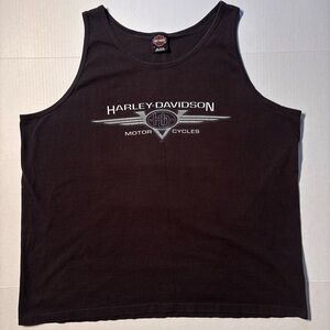 Vtg Harley Davidson Motorcycle Indiana 90’s USA Tank Top Muscle Tee 3XL T-Shirt